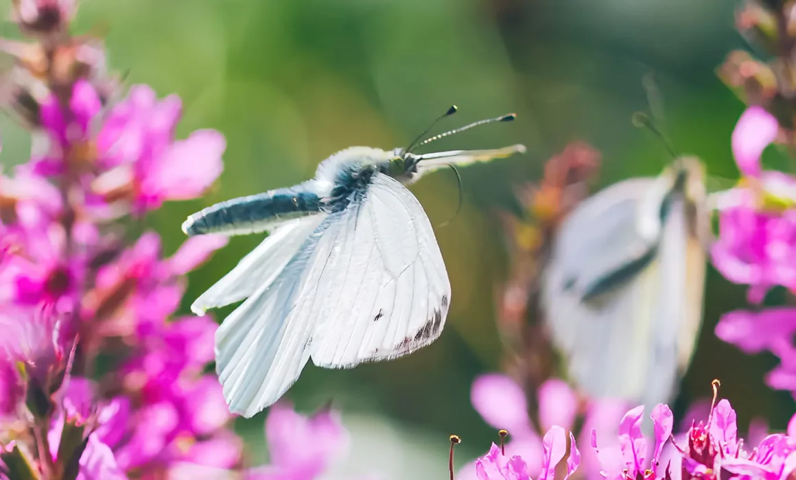 Natuurfoto vliegende vlinder detailfoto